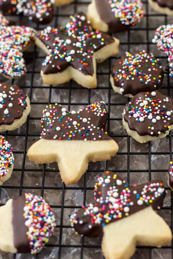Chocolate covered butter cookies