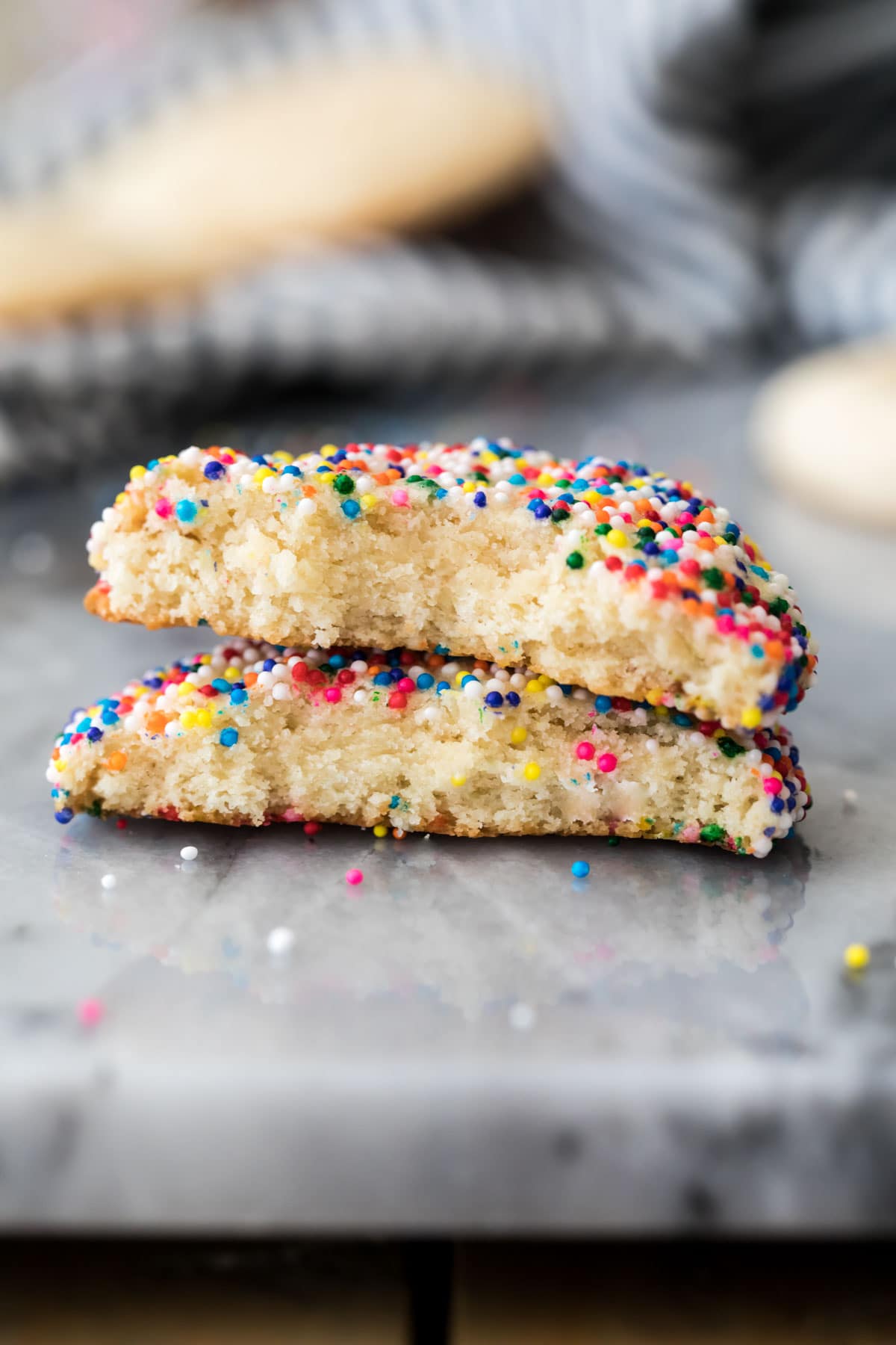 cookie broken in half and stacked on top of itself