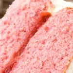 close up of pink cake