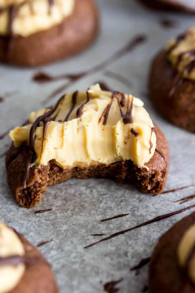 Chocolate Peanut Butter Thumbprint Cookies