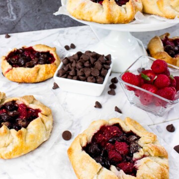 small fruit and chocolate galettes
