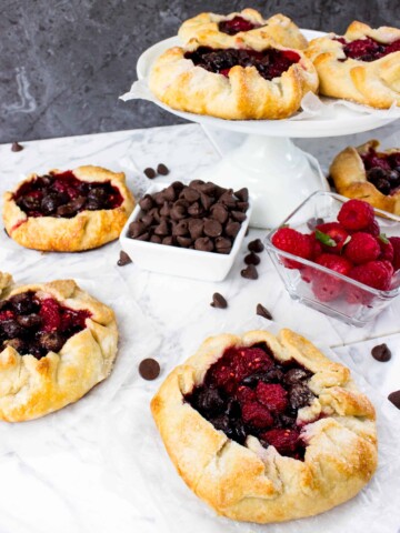 small fruit and chocolate galettes