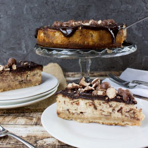 slice of malted cheesecake on plate