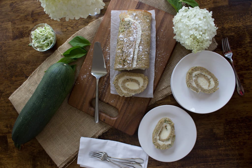 Overhead of Zucchini Roll