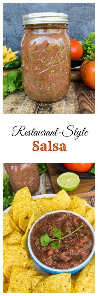 restaurant-style salsa, made in a blender