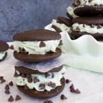 mint cream filled whoopie pies