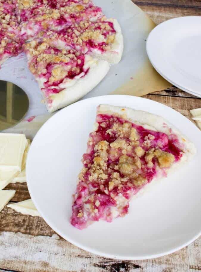 Raspberry White Chocolate Dessert Pizza & Good News Sugar Spun Run