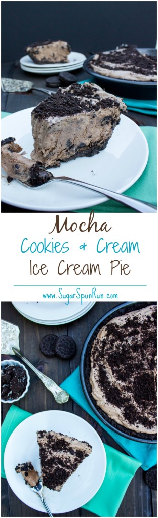 No churn mocha cookies and cream ice cream pie SugarSpunRun