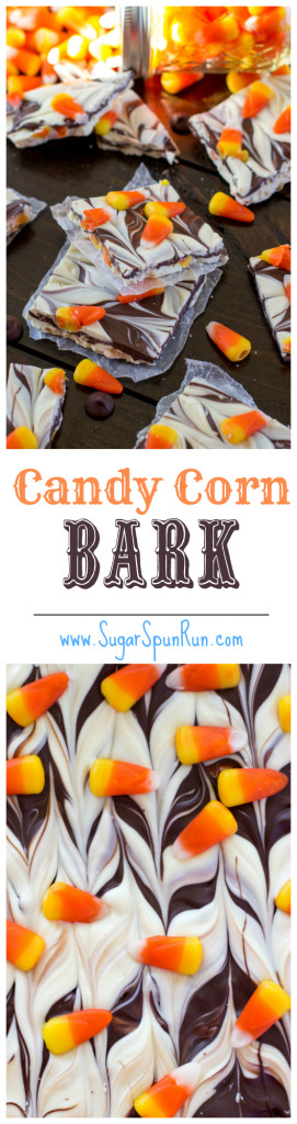 Easy candy corn bark--perfect for Halloween! SugarSpunRun
