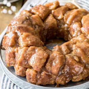 Monkey bread on silver platter