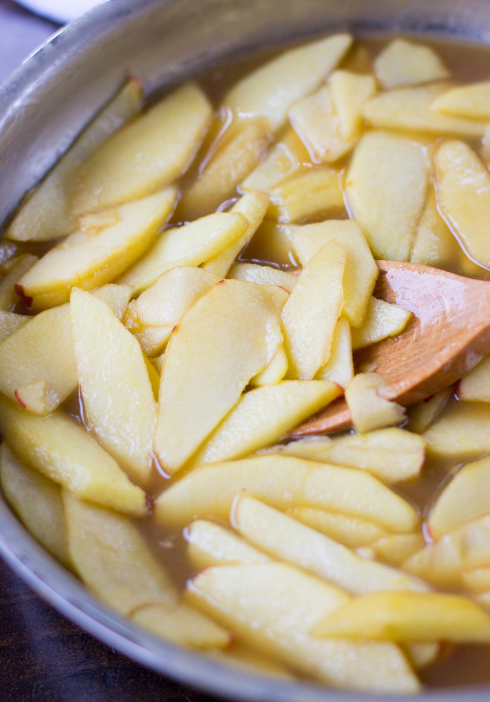 cooking apples in saucepan