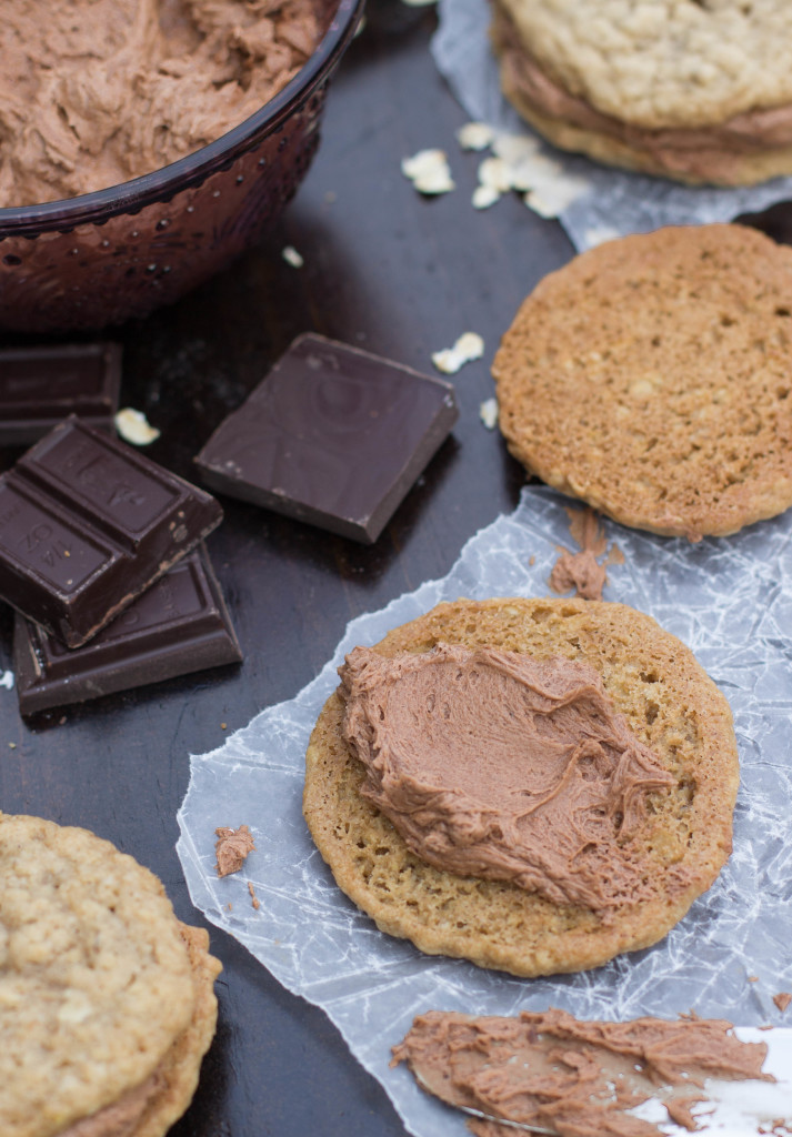 Oatmeal Creme Pies with Malted Chocolate Creme Sugar Spun Run