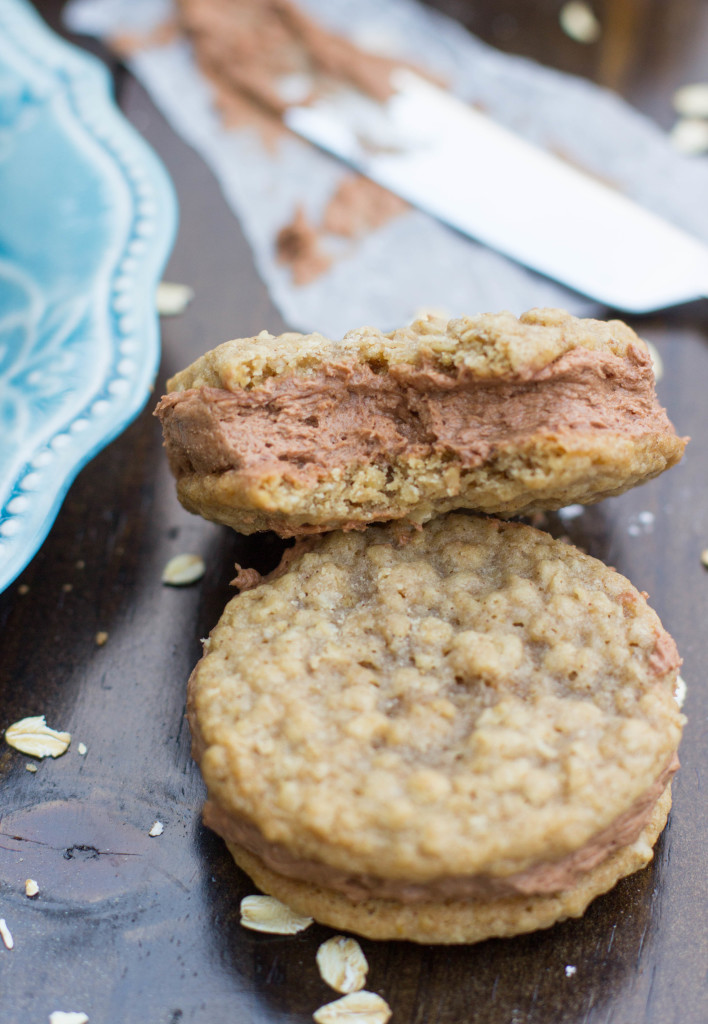 Oatmeal Creme Pies with Malted Chocolate Creme Sugar Spun Run