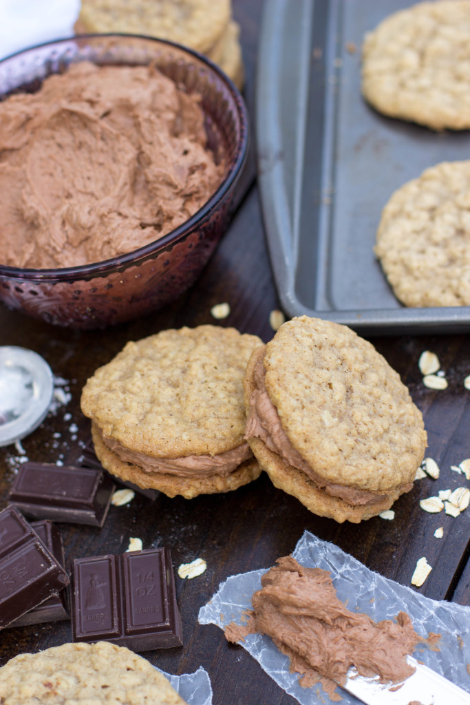 Oatmeal Creme Pies with Malted Chocolate Creme Sugar Spun Run