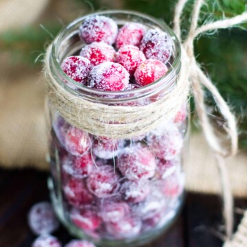Cranberries in a glass jar