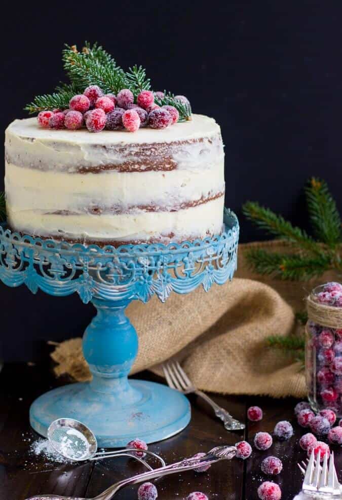 cake on blue cake stand