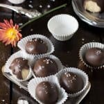 Salted caramel buttercream candies covered in chocoalte