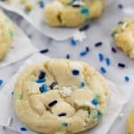 Blizzard cookies with blue and snowflake sprinkles