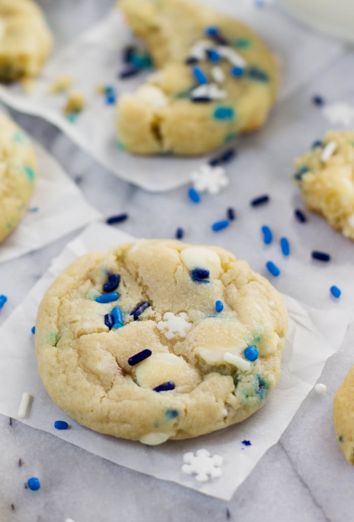 cookie with sprinkles on marble