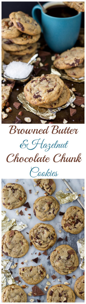 Browned Butter and Hazelnut Chocolate Chunk Cookies by SugarSpunRun