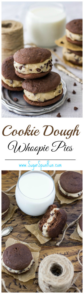 Cookie dough filled whoopie pies www.SugarSpunRun.com