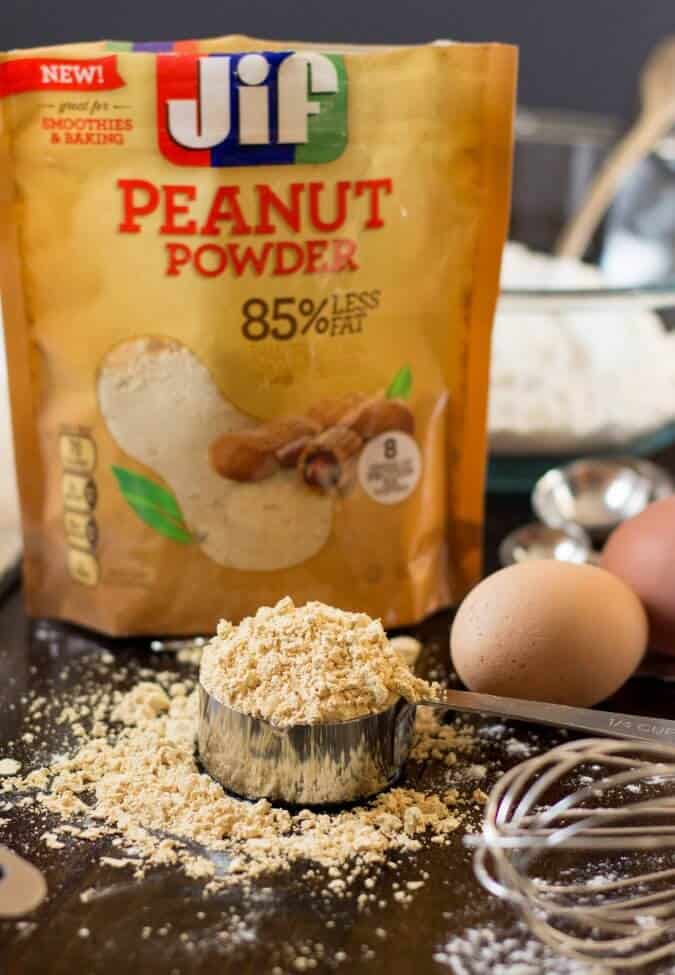 peanut butter powder in measuring cup