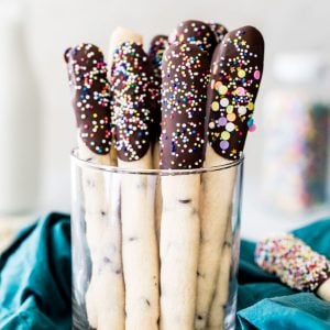 cookie sticks in glass jar