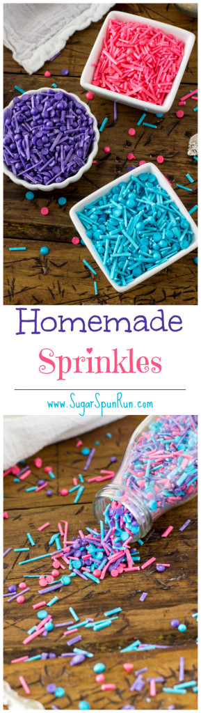 Make your own sprinkles! So easy! -- www.SugarSpunRun.com