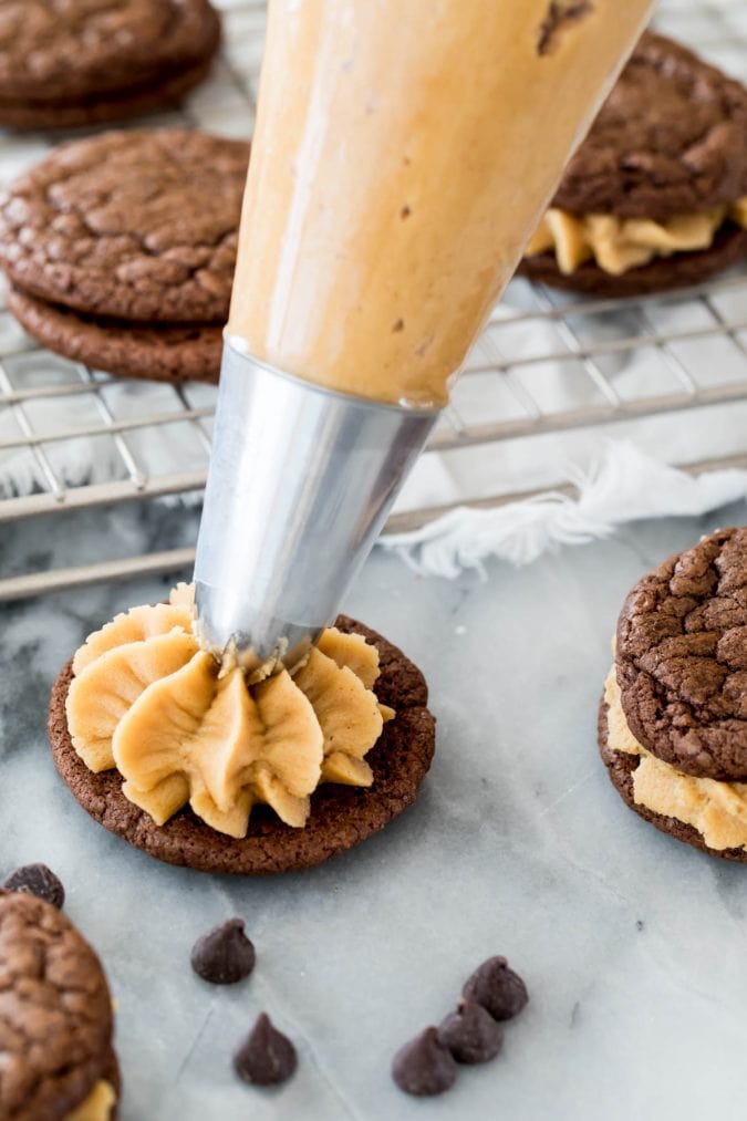Chocolate Peanut Butter Sandwich Cookies Sugar Spun Run
