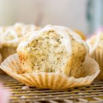 fluffy interior of lemon poppy seed muffin