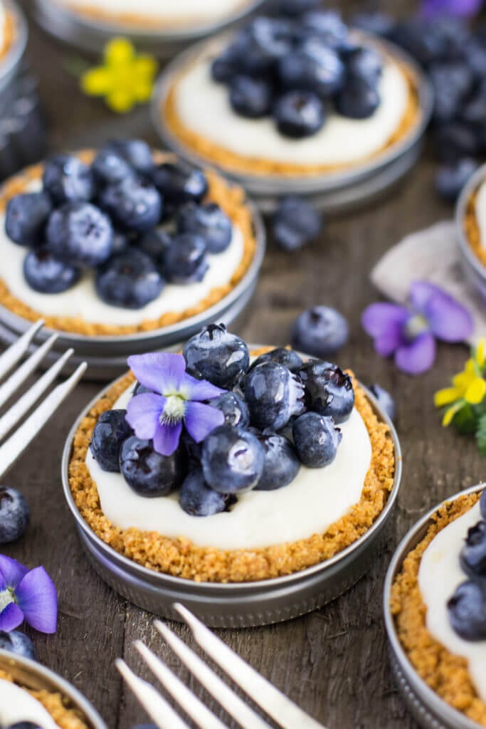 Lemon Blueberry Tarts  in Mason Jar Lids  - 39