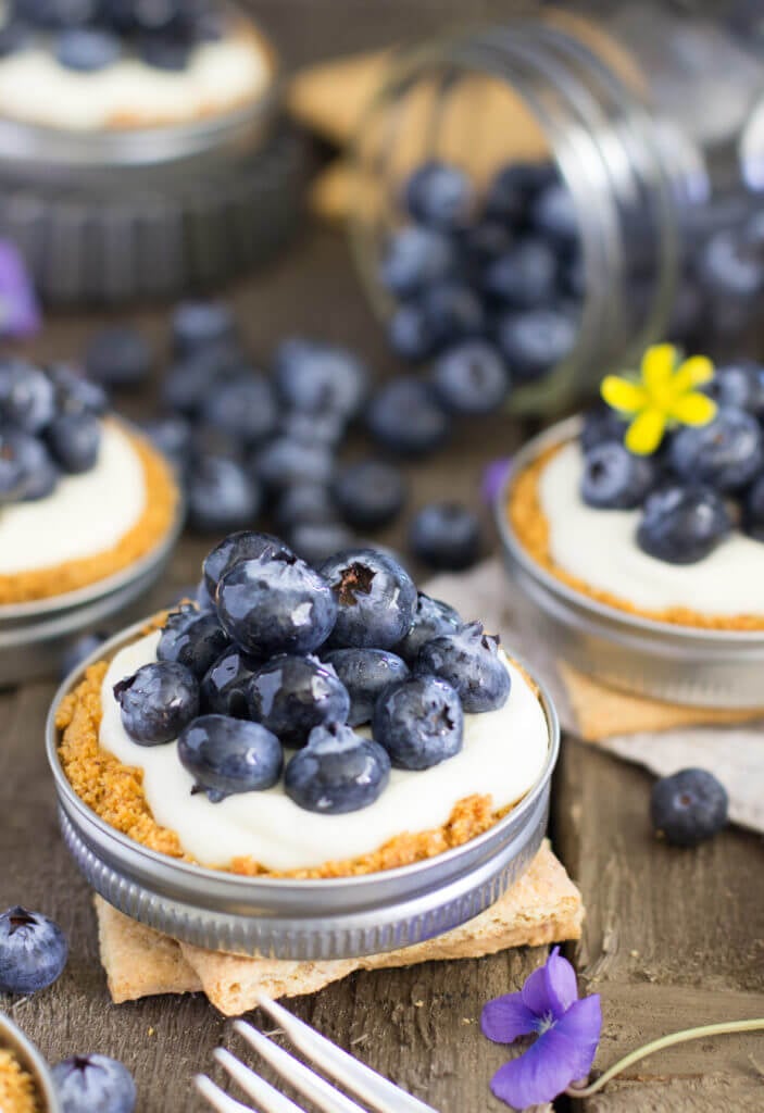 Easy Lemon Blueberry Tarts (In Mason Jar Lids)