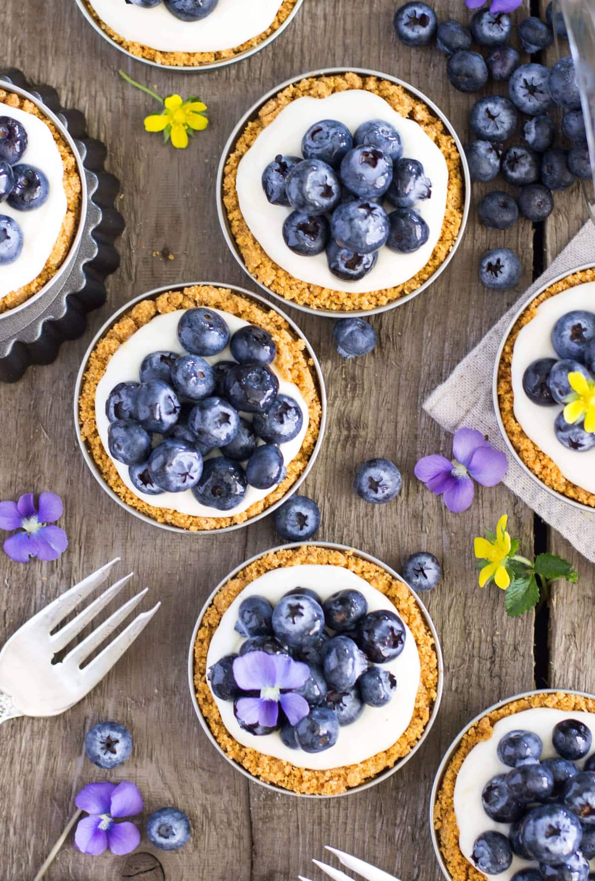 Lemon Blueberry Tarts  in Mason Jar Lids  - 3