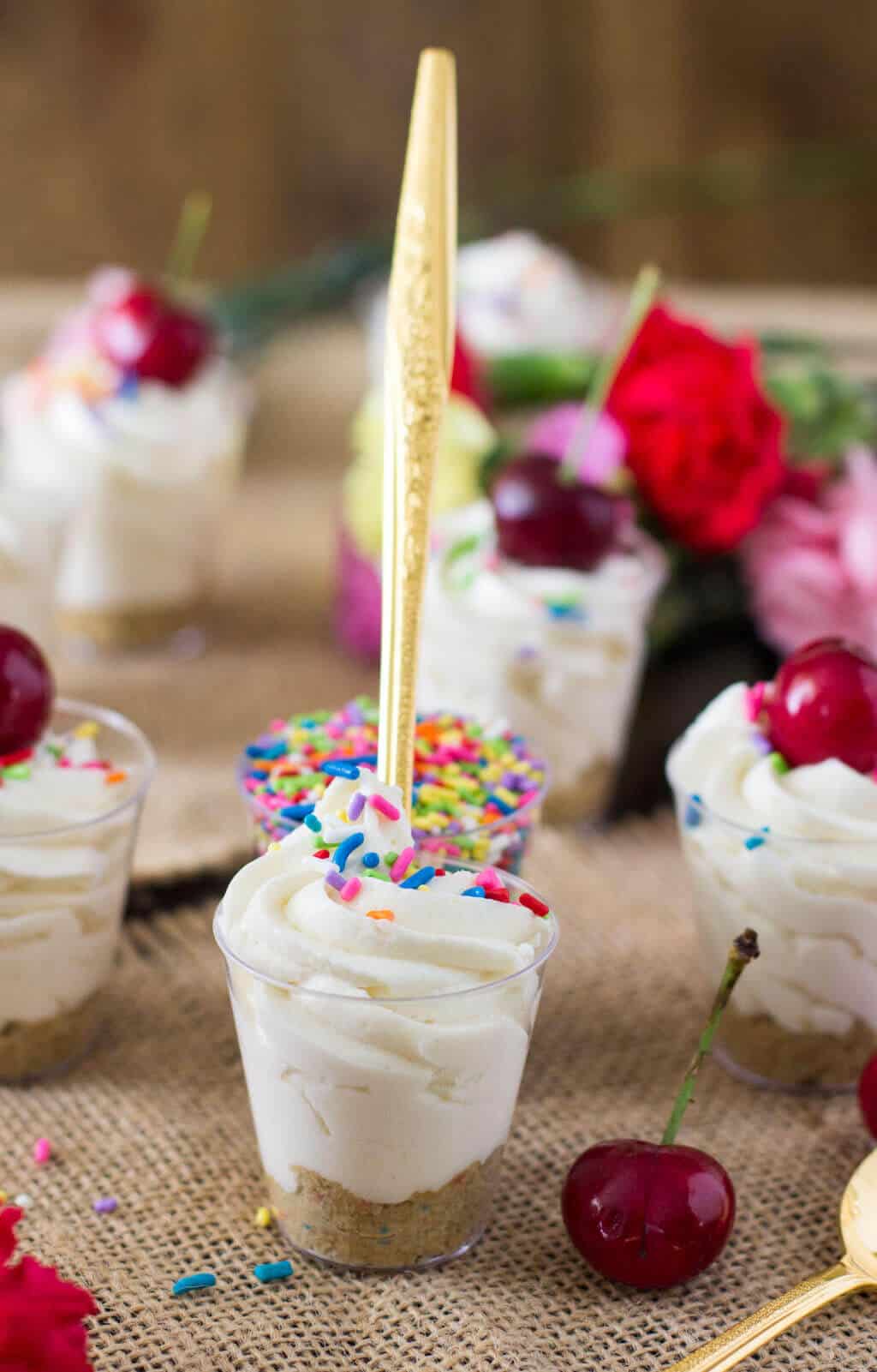 Cake Batter Cheesecake Dessert Shooters 