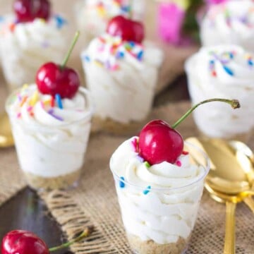 Cake batter dessert shooters