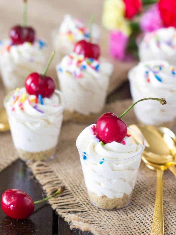 Cake batter dessert shooters