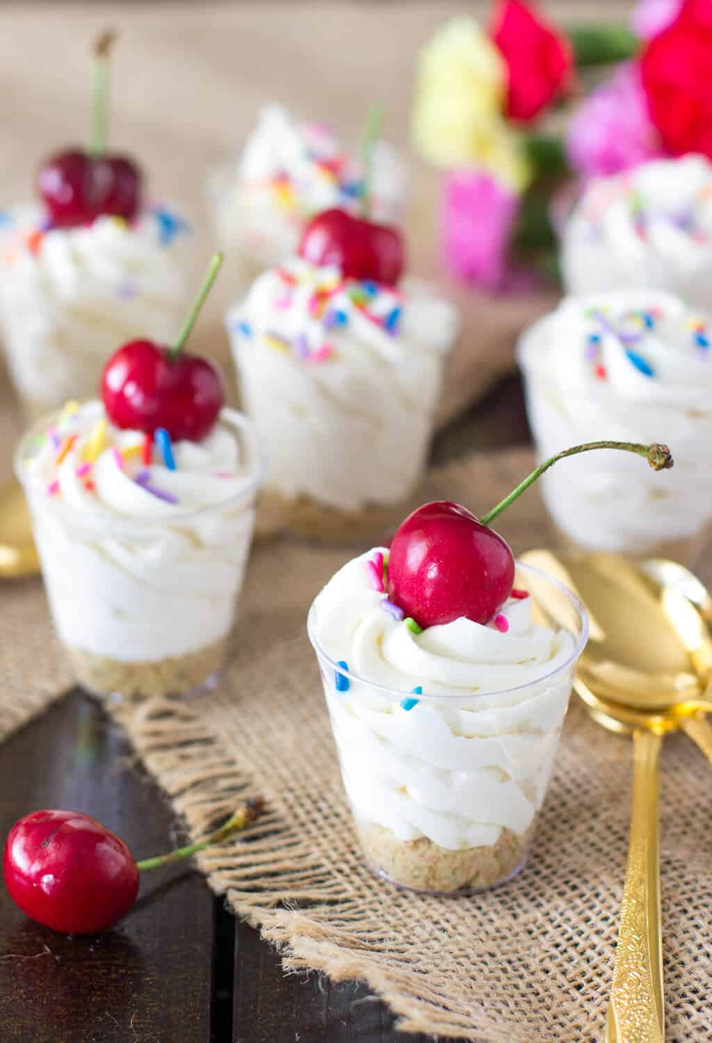 Cake batter dessert shooters