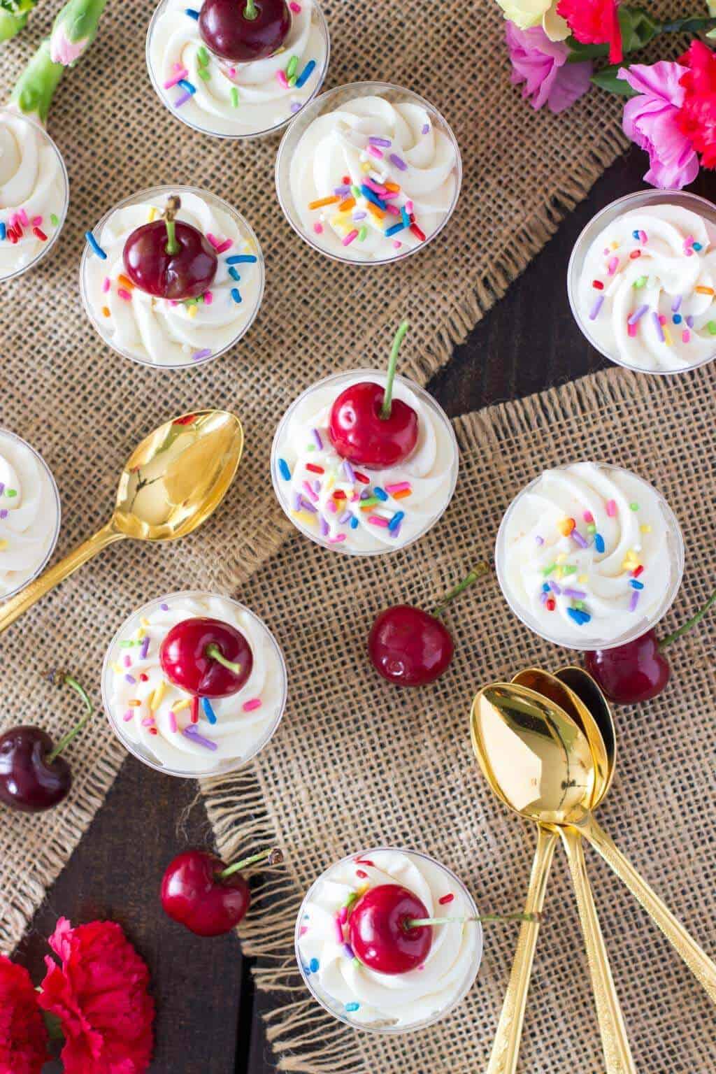 Cake Batter Cheesecake Dessert Shooters 