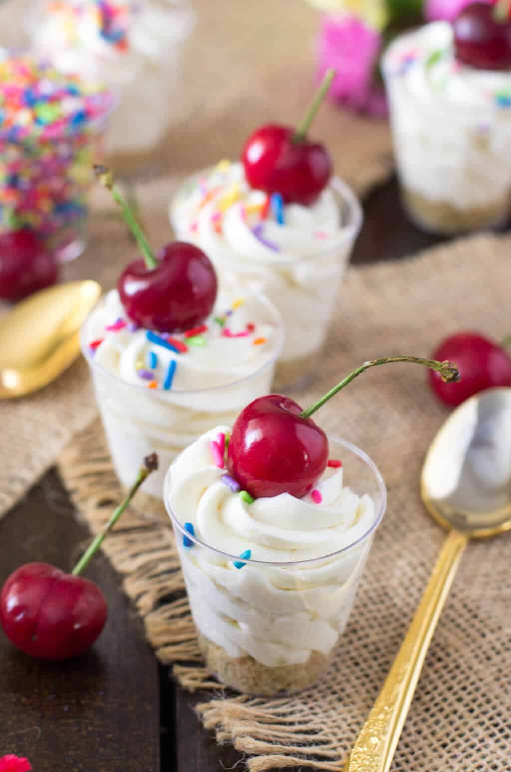 Cake Batter Cheesecake Dessert Shooters 