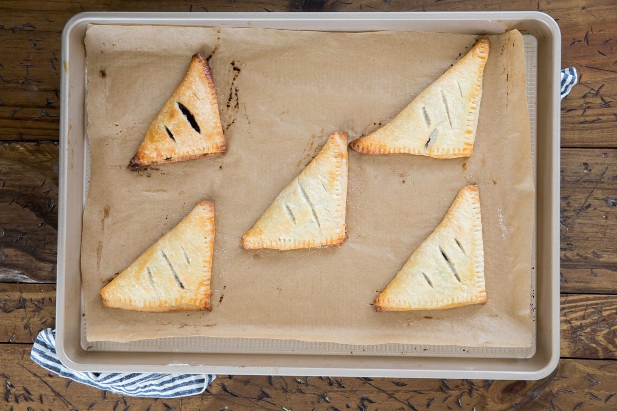 freshly baked chocolate turnovers