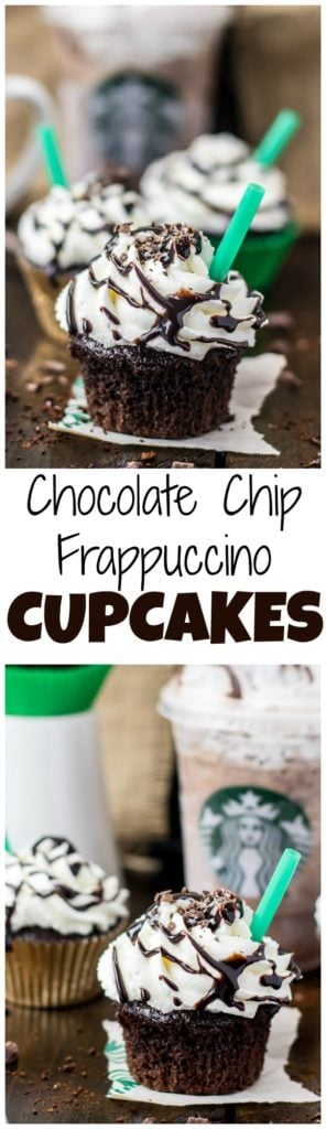 Copycat Starbucks Double Chocolate Chip Frappuccino Cupcakes