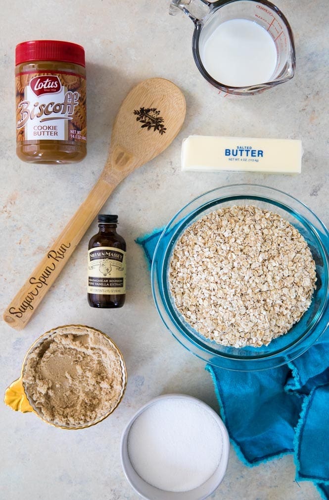 Ingredients for cookie butter no bake cookies