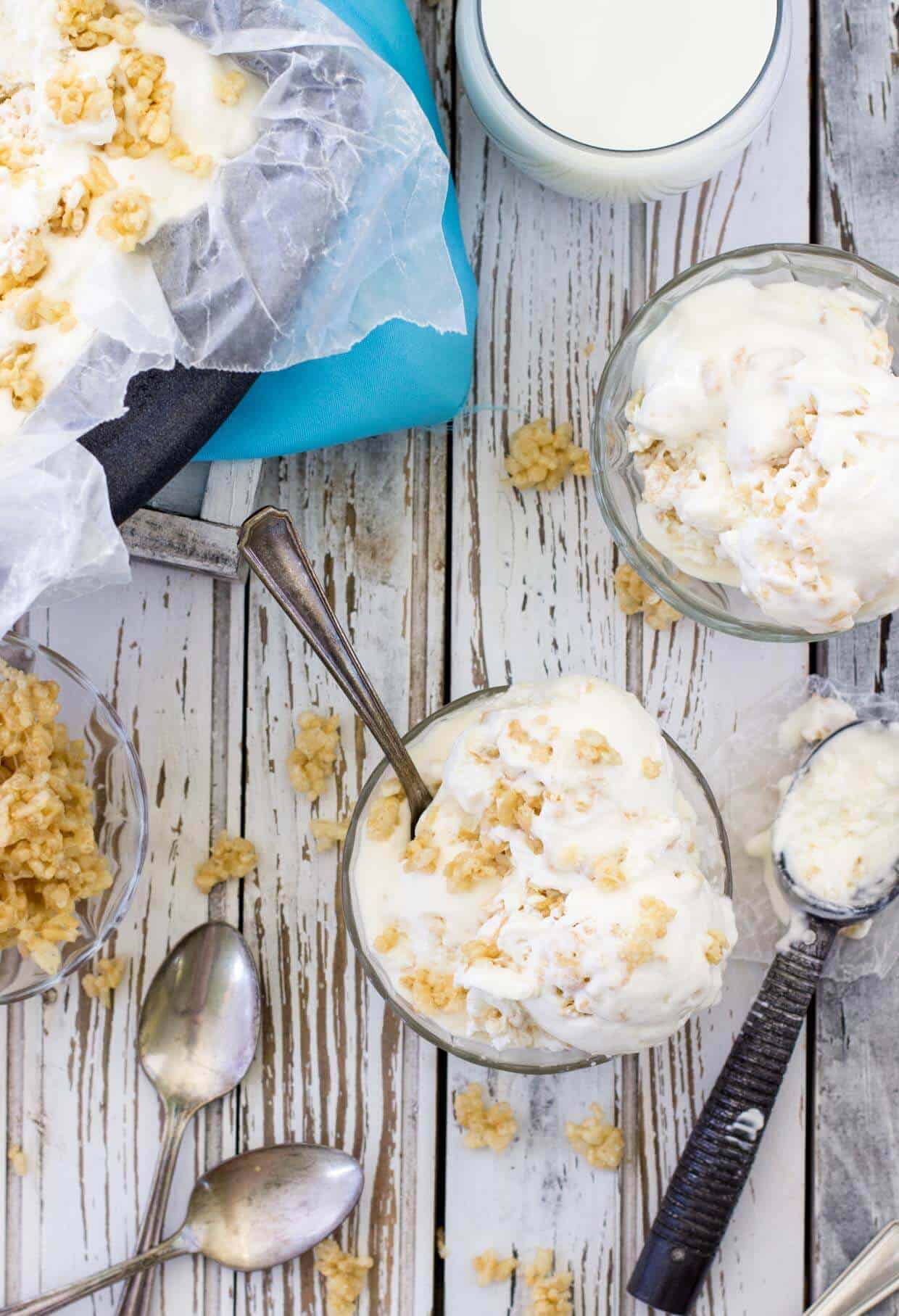 Rice Krispie Treat Ice Cream  No Churn  - 86