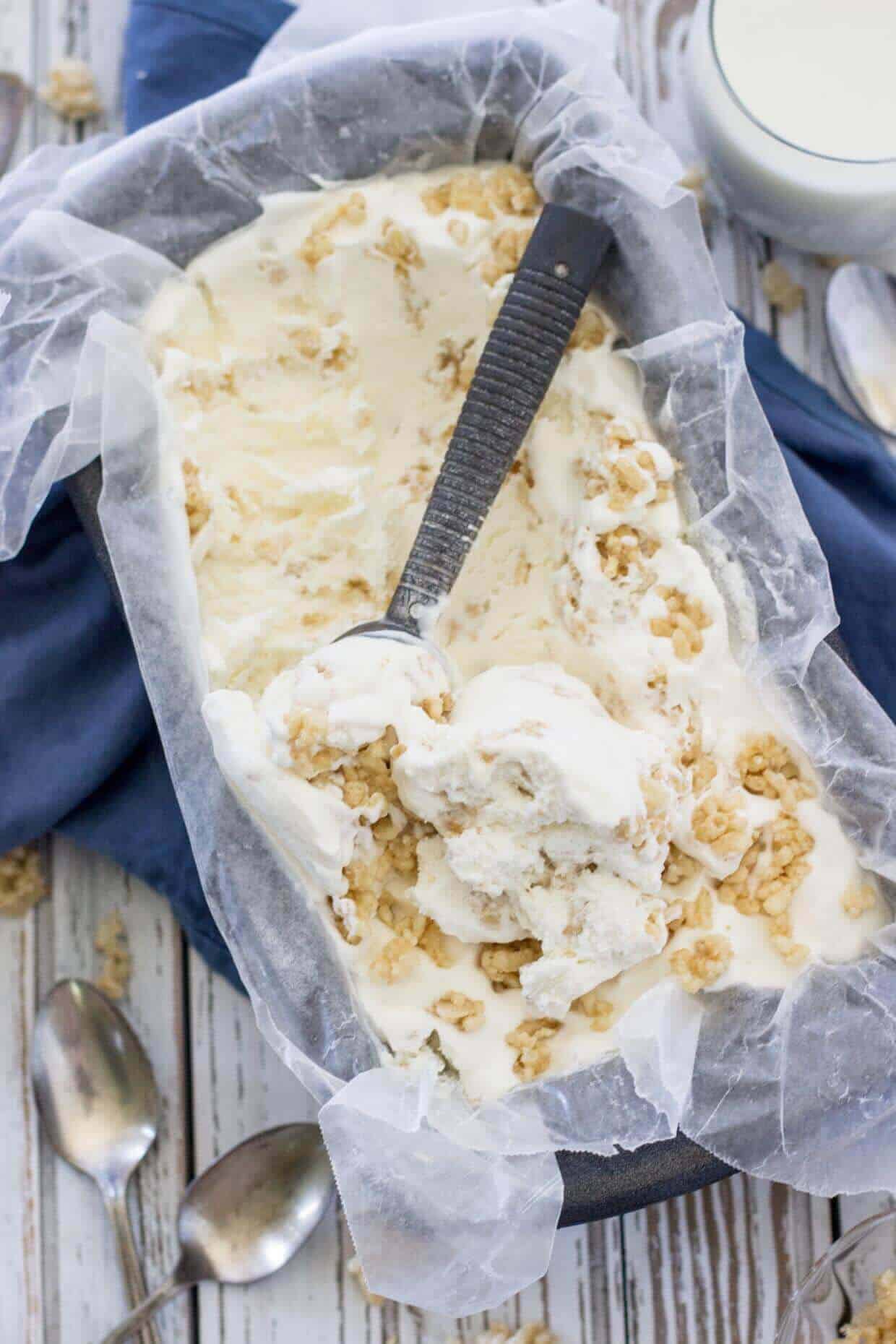 Rice Krispie Treat Ice Cream  No Churn  - 44