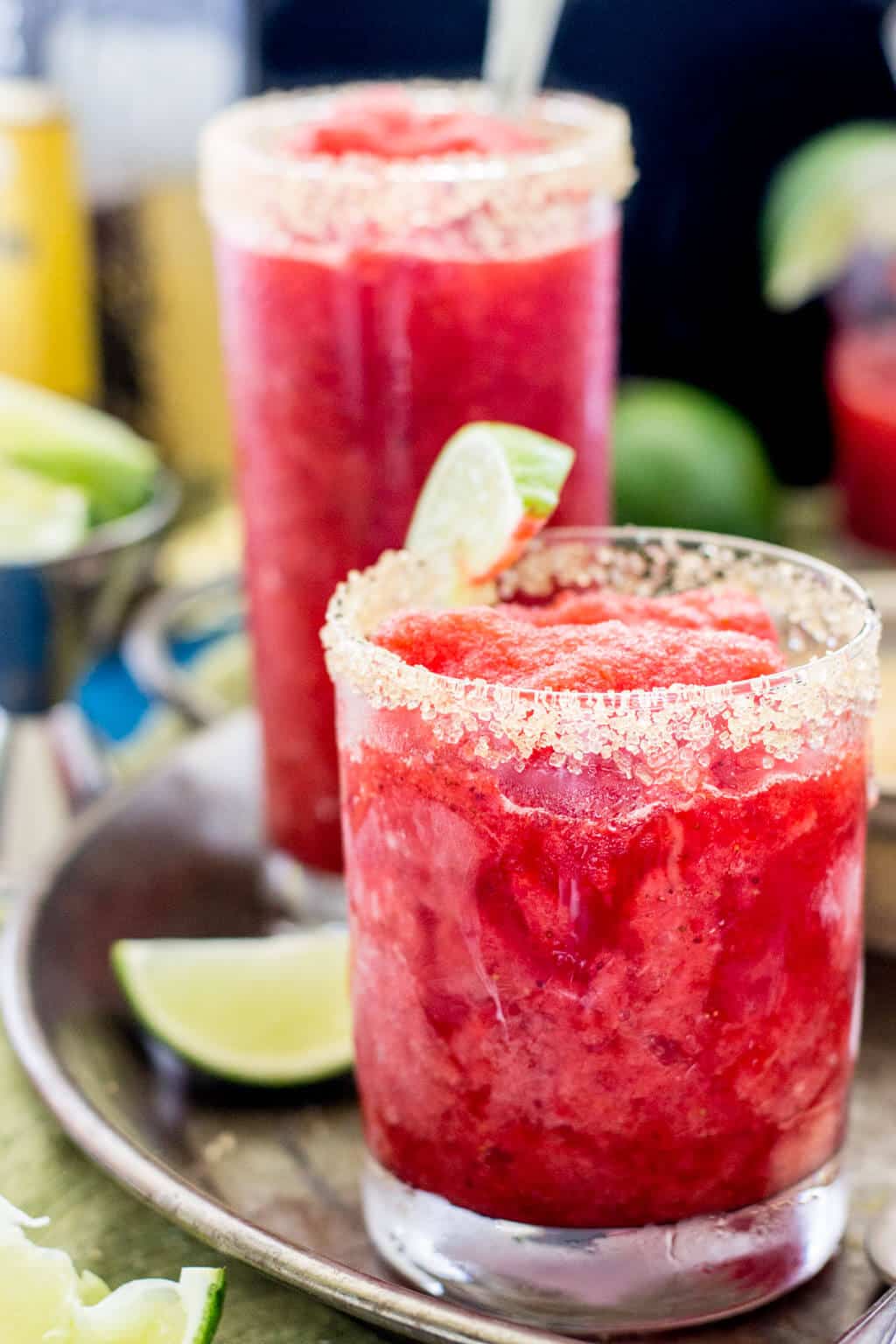 Strawberry margarita granitas! They're like Margarita slushies -- so good!