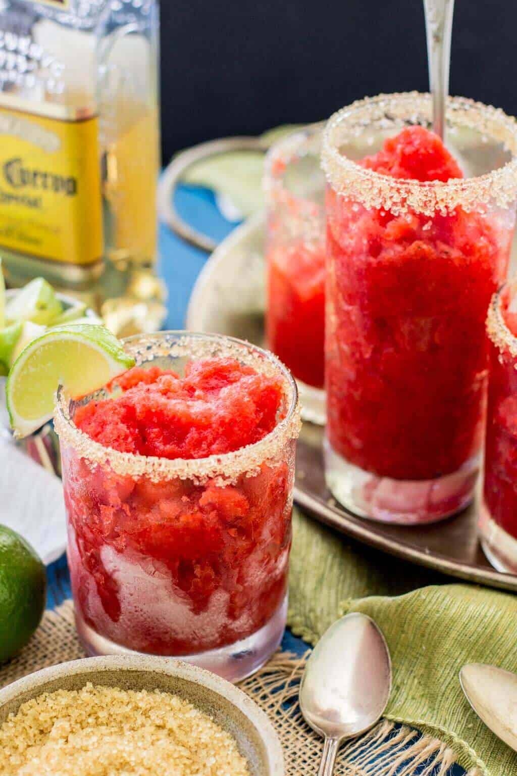 Strawberry margarita granitas! They're like Margarita slushies -- so good!