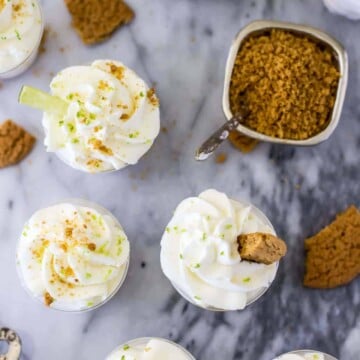 Key Lime Pie Dessert Shooters with gingersnap crust