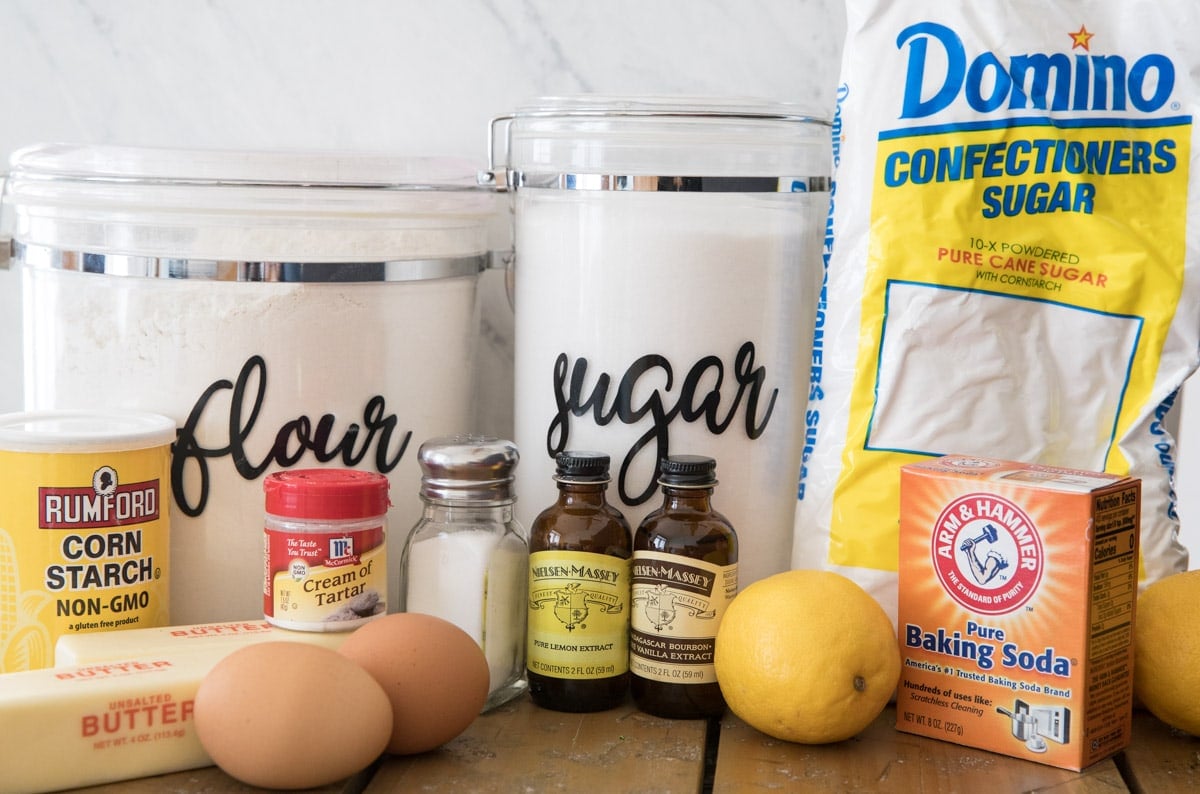 ingredients for lemon cookies