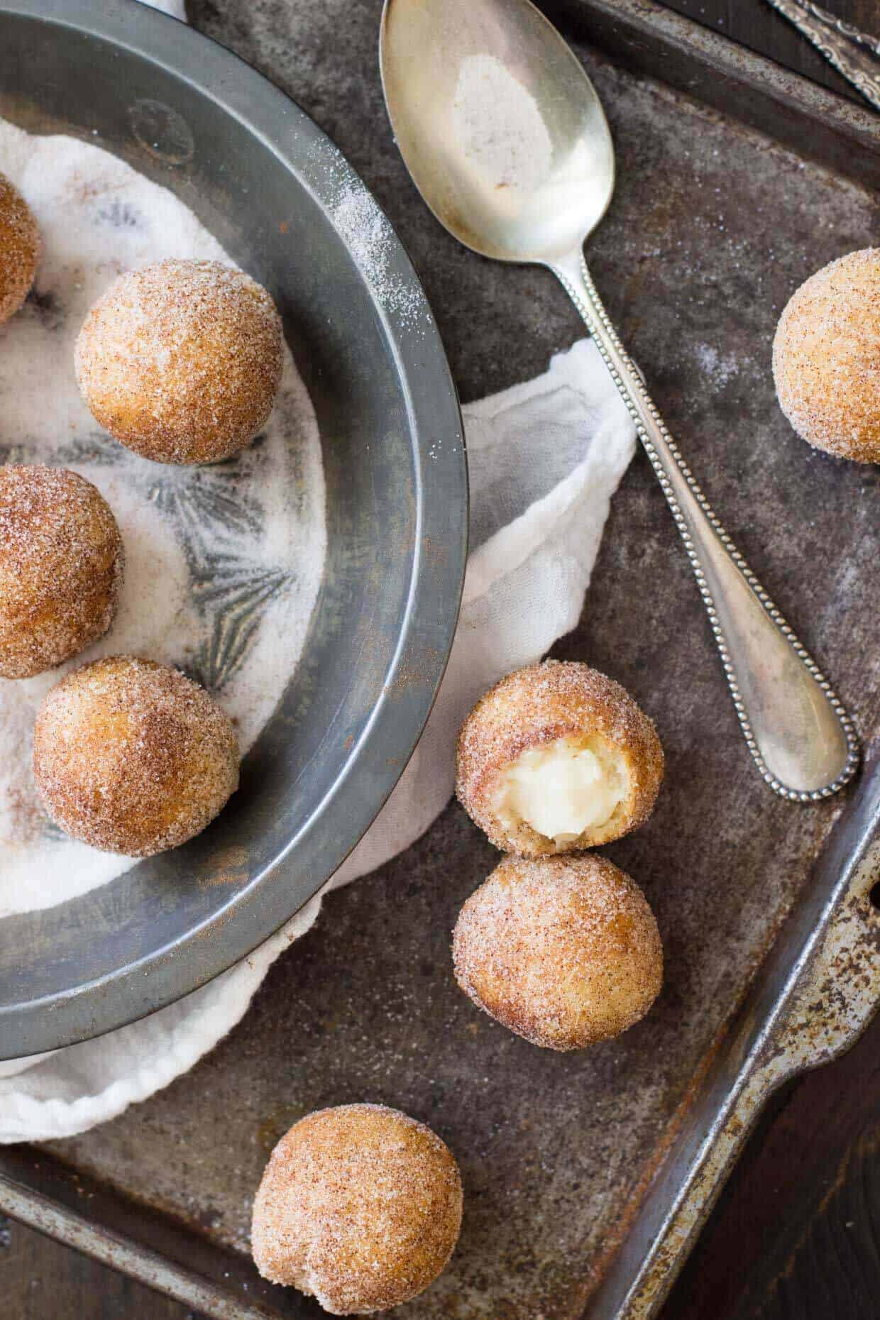 Inside Out Cinnamon Roll Donut Holes -- via SugarSpunRun