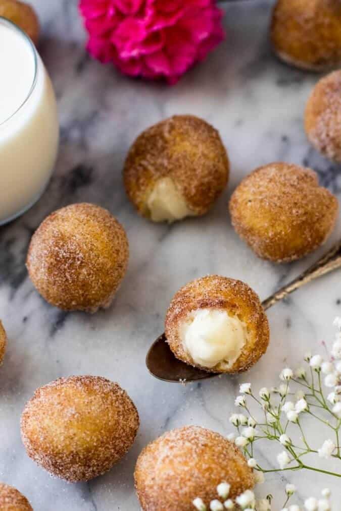 Inside Out Cinnamon Roll Donut Holes -- via SugarSpunRun